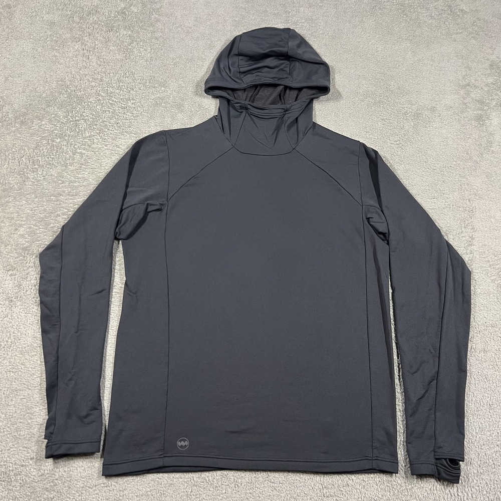 Janji Revo Rover Merino Hoodie Mens Medium Gray Midlayer Sweatshirt Wool Blend